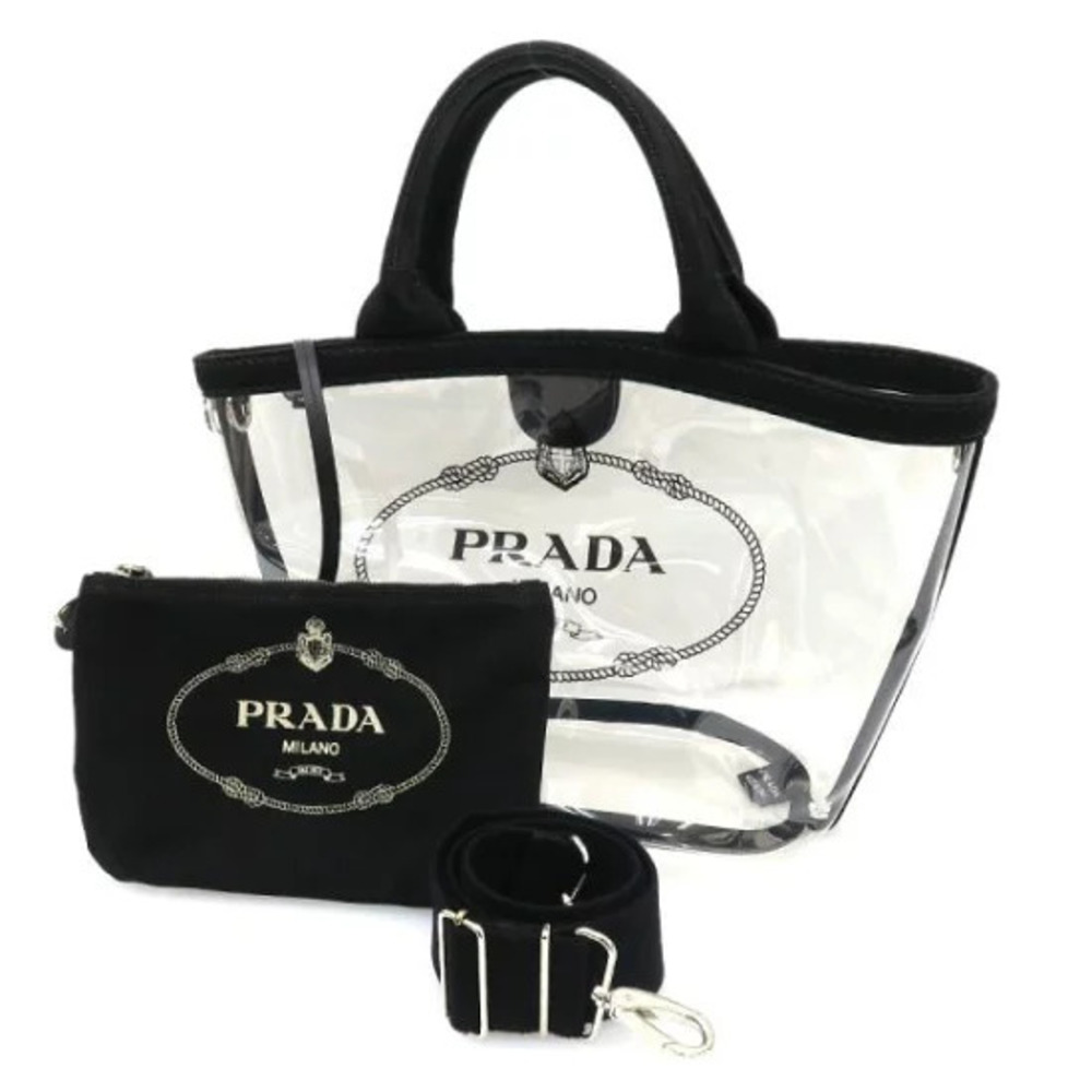 Prada Canapa Plex Bag Black Clear
